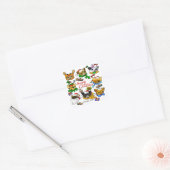 Vrolijk kerstkatten vierkante sticker (Envelop)