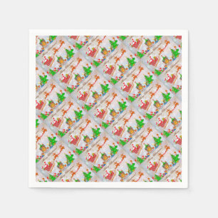 Vrolijk kerstkerstfeest met cadeautjes servet