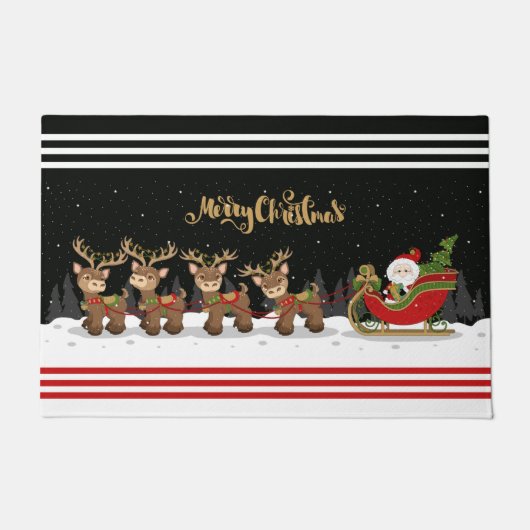 Vrolijk kerstkerstkerstfeest en Slaap met rendiert Deurmat (Voorkant)