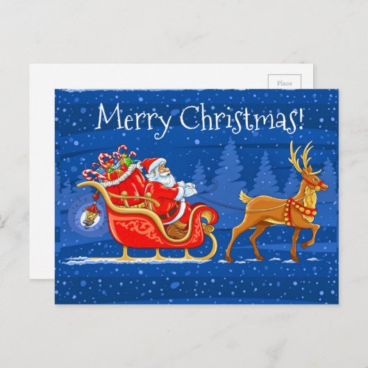 Vrolijk kerstkerstkerstfeest en Slaap met rendiert Feestdagenkaart (Voorkant / Achterkant)