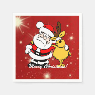 Vrolijk kerstkerstkerstkerstbeentje/rendierlijk Na Servet