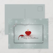 Vrolijk kerstkerstkerstkerstfeest en kaarsje briefkaart (Voorkant / Achterkant)