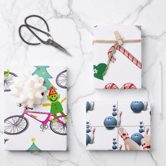 Vrolijk kerstkerstkerstkerstkerstcadeus Bowling No Inpakpapier Vel (Voorkant)