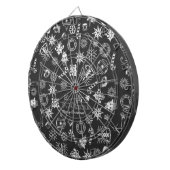 Vrolijk kerstkerstkerstkerstkerstsymbolen, zwart e dartbord (Voorkant Rechts)