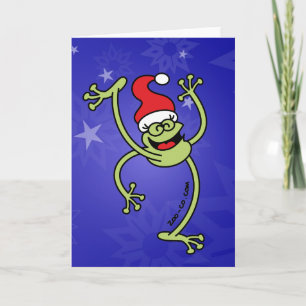 Vrolijk kerstkikker feestdagen kaart