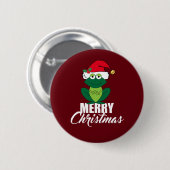 Vrolijk kerstkikker ronde button 5,7 cm (Voorkant /achterkant)