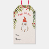 Vrolijk kerstkitten rood Pet kattenliefhebber Cadeaulabel (Achterkant)
