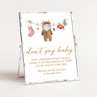 Vrolijk kerstkleedje zegt geen Baby