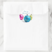 Vrolijk kerstkleefje ronde sticker (Tas)