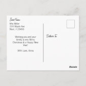 Vrolijk kerstkleur voor mij | Sneeuwman en Bunny Briefkaart (Achterkant)