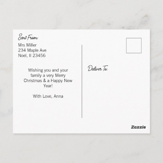 Vrolijk kerstkleur voor mij | Sneeuwman en rendier Briefkaart (Achterkant)