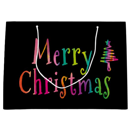 Vrolijk kerstkleurig groot cadeauzakje (Voorkant)