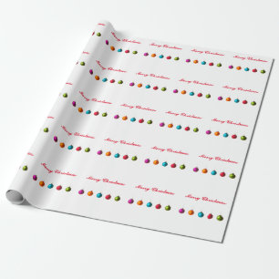 Vrolijk kerstkleurige versiering met tekst cadeaupapier