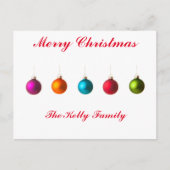 Vrolijk kerstkleurige versiering met tekst feestdagenkaart (Voorkant)