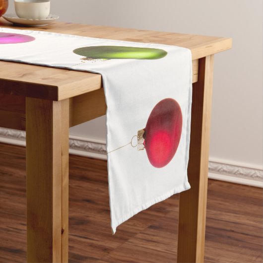 Vrolijk kerstkleurige versiering met tekst lange tafelloper (Voorbeeld)