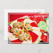 Vrolijk kerstkoekjes feestdagenkaart (Voorkant / Achterkant)