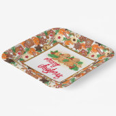 Vrolijk kerstkoekjes papieren bordje (Gebogen)