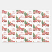 Vrolijk kerstkoepel met  Red Truck Inpakpapier Vel (Voorkant)