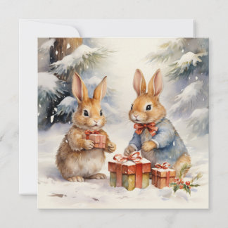 Vrolijk kerstkonijn Kaart