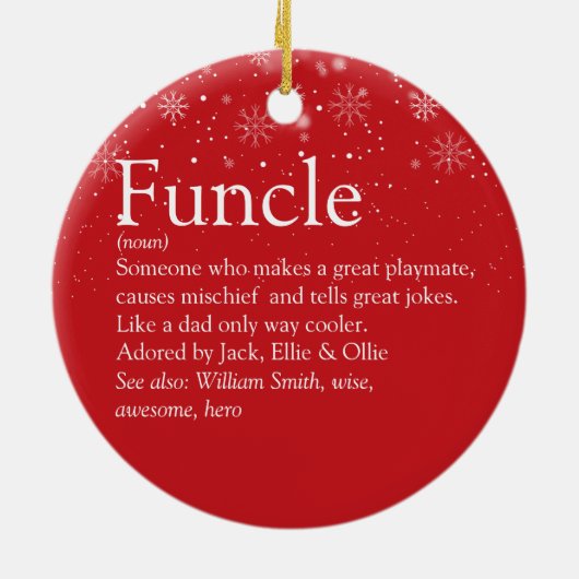 Vrolijk kerstkool Fungerend oom Definition Keramisch Ornament (Achterkant)