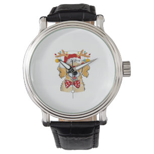 Vrolijk kerstkostuum rendier Schattige Santa Beagl Horloge