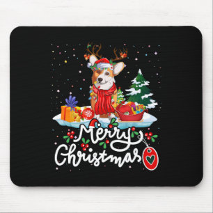 Vrolijk kerstkostuum rendier Schattige Santa Corgi Muismat