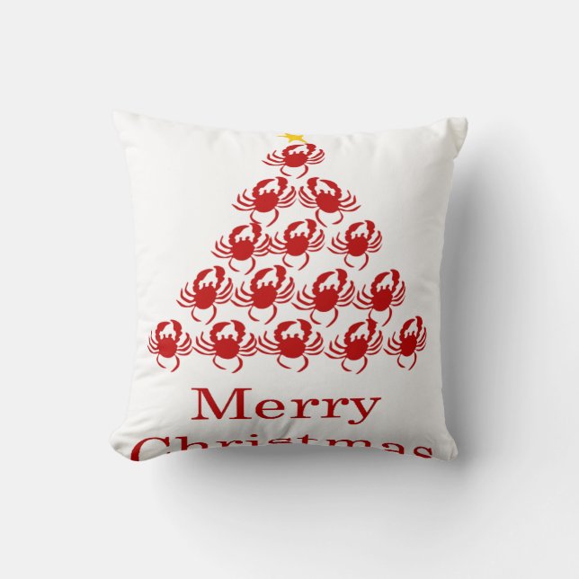 Vrolijk kerstkrab kussen (Voorkant)