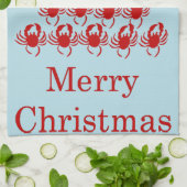 Vrolijk kerstkrab theedoek (Gevouwen)
