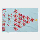 Vrolijk kerstkrab theedoek (Horizontaal)