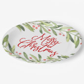 Vrolijk kerstkrans feestje papieren bordje (Gekanteld)