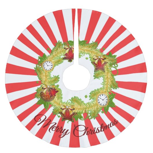 Vrolijk kerstkrans met strepen kerstboom rok (Voorkant)
