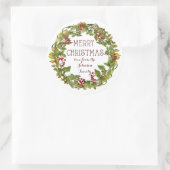 Vrolijk kerstkrans vakantie sticker labels (Tas)