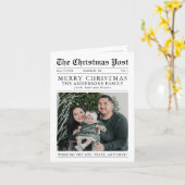 Vrolijk kerstkrantenjaar in de Review Foto Kaart (Gele Bloem)