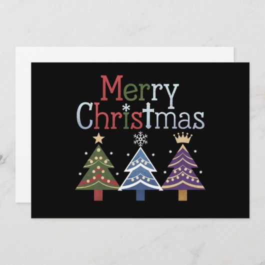 Vrolijk Kerstkruis Kerstboom Retro Feestdagenkaart (Voorkant / Achterkant)