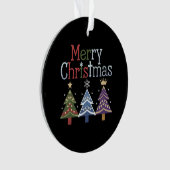 Vrolijk Kerstkruis Kerstboom Retro Ornament (voorkant)