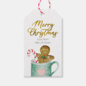 Vrolijk kerstlabel met koekjeskoekje cadeaulabel (Voorkant)