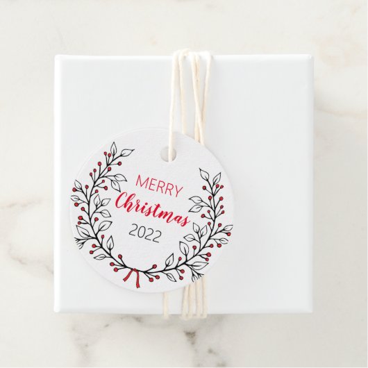 Vrolijk kerstLabel met lijnverlof Bedankjes Labels (In situ)