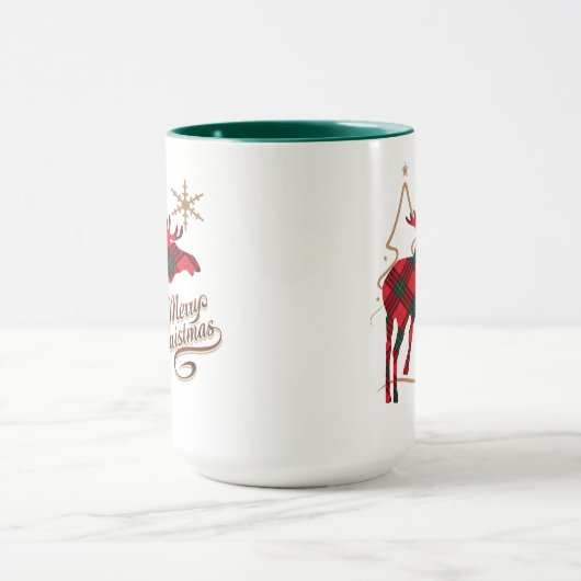 Vrolijk kerstland stijl Rood met Pset Moose Mok (Midden)