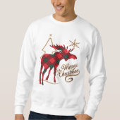 Vrolijk kerstland stijl Rood met Pset Moose Trui (Voorkant)