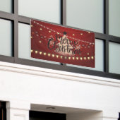 Vrolijk kerstlicht en -boom spandoek (Buitenkant Gebouw)