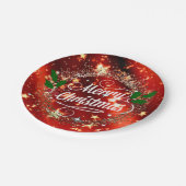 Vrolijk kerstlicht en glans papieren bordje (Gekanteld)