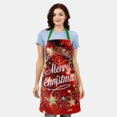 Vrolijk kerstlicht en glans schort (Gedragen)