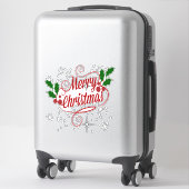 Vrolijk kerstlicht en glans sticker (Koffer)