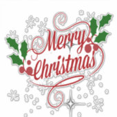 Vrolijk kerstlicht en glans sticker (Voorkant)