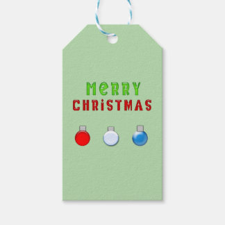 Vrolijk kerstlicht groen cadeaulabel