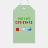 Vrolijk kerstlicht groen cadeaulabel (Achterkant)