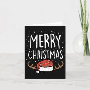 Vrolijk Kerstlicht Santa Hat Xmas Familie Mannen W Kaart