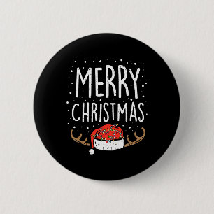 Vrolijk Kerstlicht Santa Hat Xmas Familie Mannen W Ronde Button 5,7 Cm