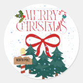 Vrolijk kerstlint en kerstboom Stickers (Voorkant)