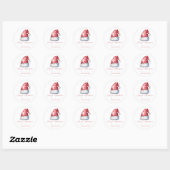 Vrolijk Kerstman Hoed Gift Label Ronde Sticker (Vel)